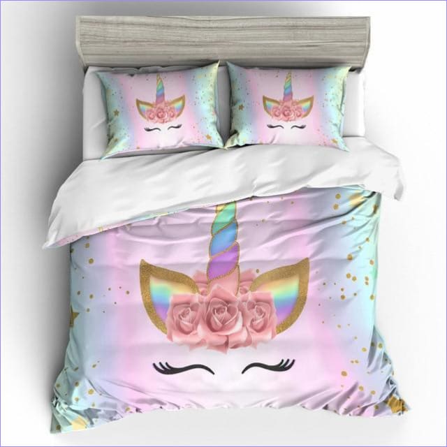 Copripiumino Unicorn Girl Rainbow Horn