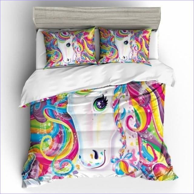Copripiumino Con Unicorno Ritratto Arcobaleno