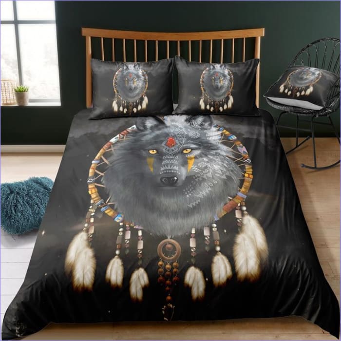 Copripiumino Black Wolf Dreamcatcher