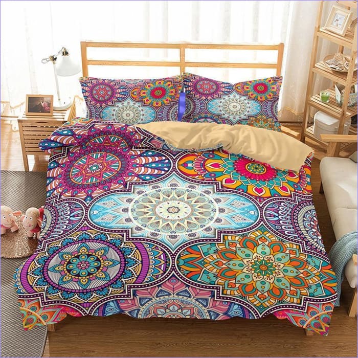 Copripiumino Con Mandala A Mosaico Colorato
