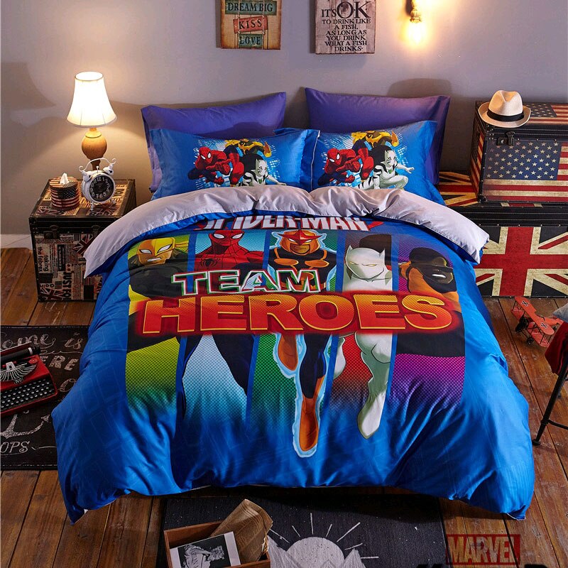 Copripiumino Marvel Team Hero Avengers 100% Cotone