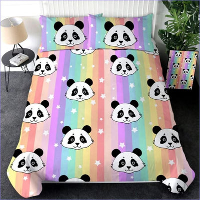 Copripiumino Panda Arcobaleno