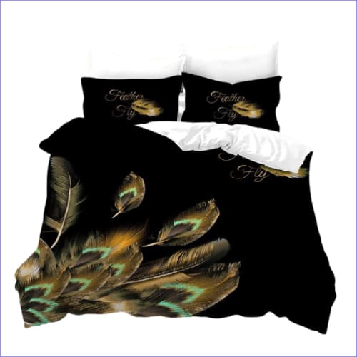 Copripiumino In Piume Di Pavone Bianco, Nero, Rosso E Blu