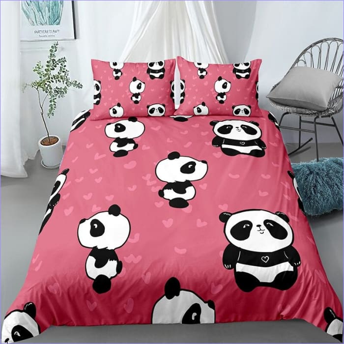 Copripiumino Rosa Little Panda