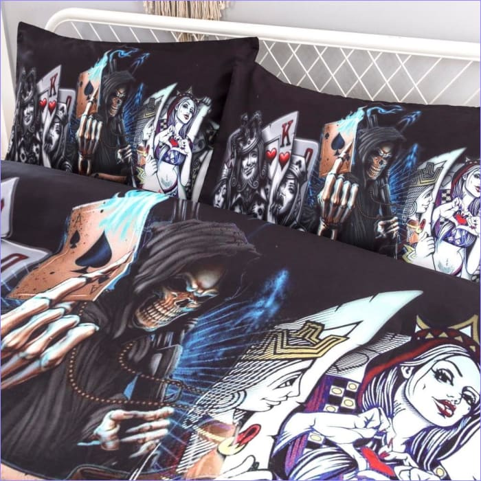 Copripiumino Con Teschio Faccia Da Poker