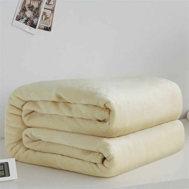 Coperta In Pile Bianco Plaid Bianco