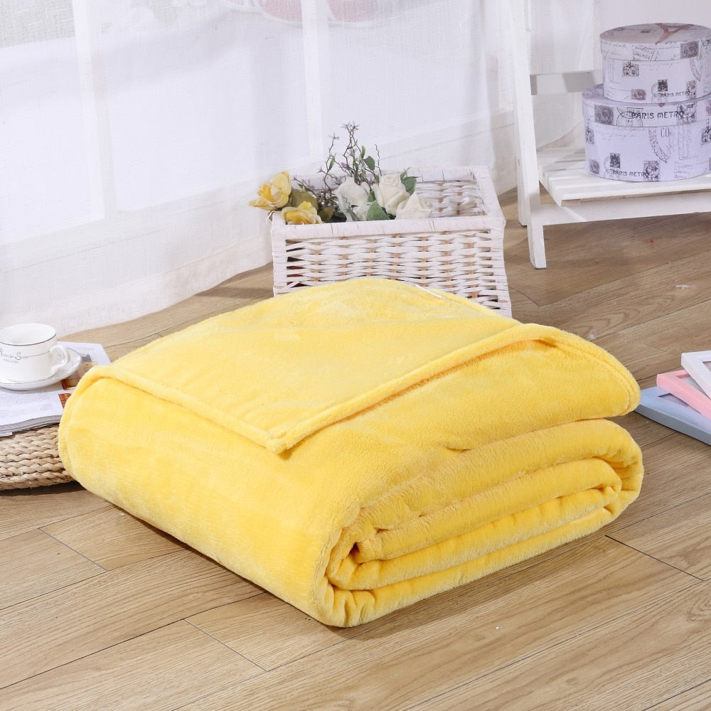 Coperta In Pile Giallo Plaid Giallo