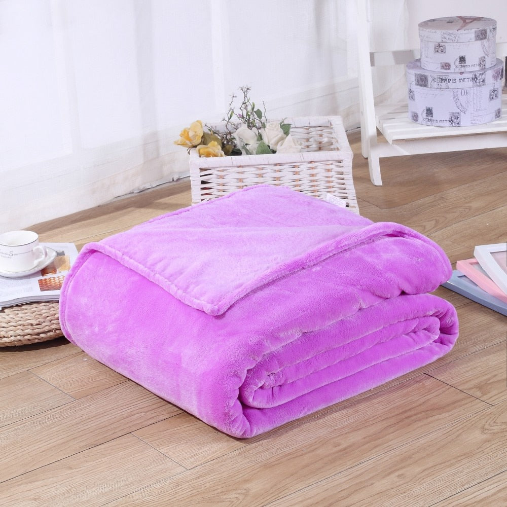 Coperta In Pile Color Malva Scozzese