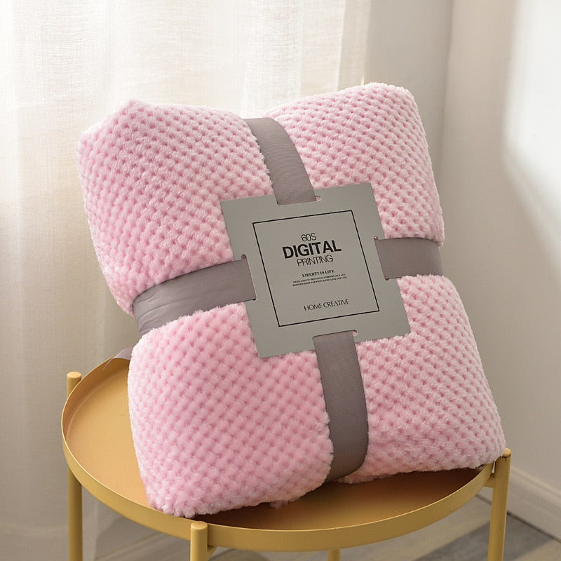 Coperta In Pile In Microfibra Scozzese Rosa